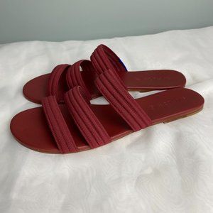 Rothy's Triple Band Sandal Size 10 Red Burgundy Discontinued Retired Style